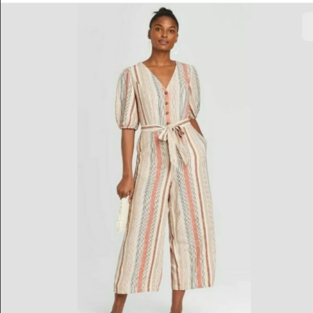Universal Thread Linen Blend Shortsleeved Jumpsuit